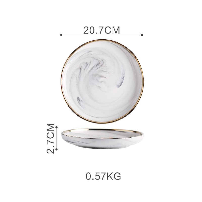 Marble Tableware Bowls Plates Rice - Image 7