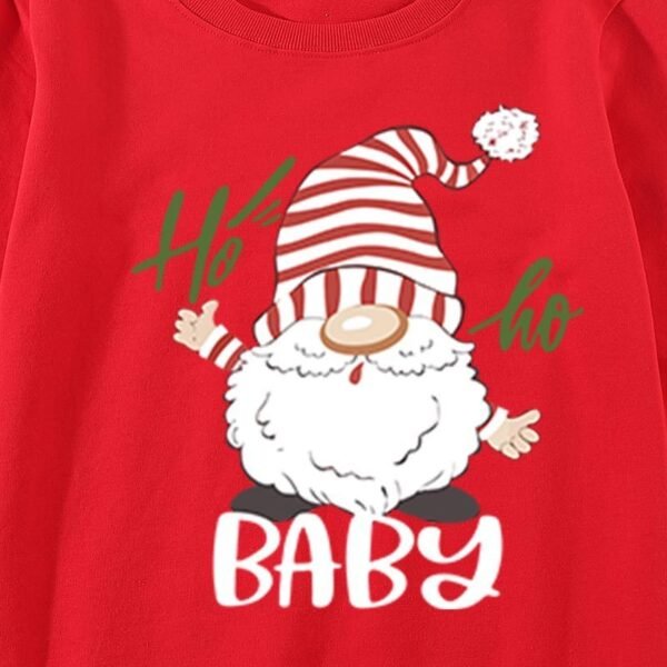 Christmas Dwarf Creative Funny Print Crew Neck Top - Image 4