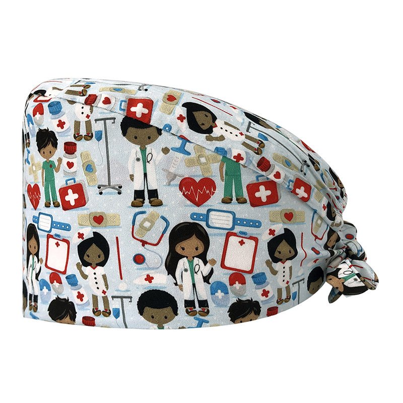 Cute Printed Cotton Nurse Hat - Image 8