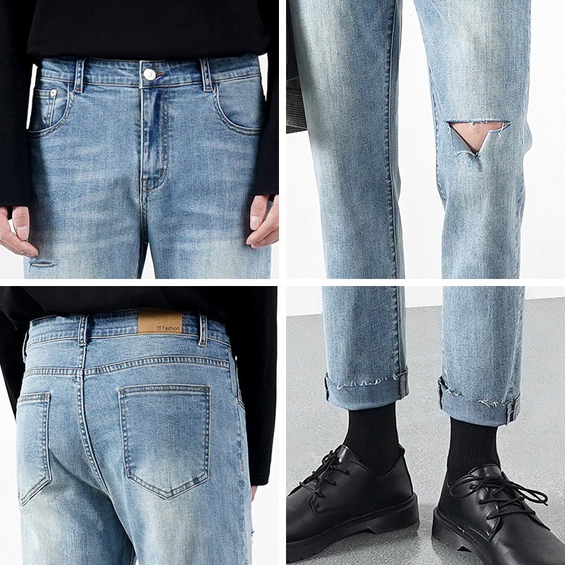 Ripped Jeans For Men Light Summer Thin - Image 3