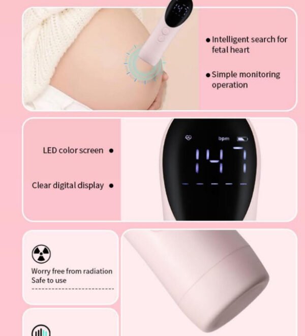 Fetus-voice Meter Doppler Ultrasound Handheld Fetal Stethoscope - Image 2