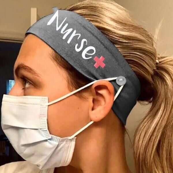 Stretch Milk Silk Nurse Button Mask Hair Band - Image 6
