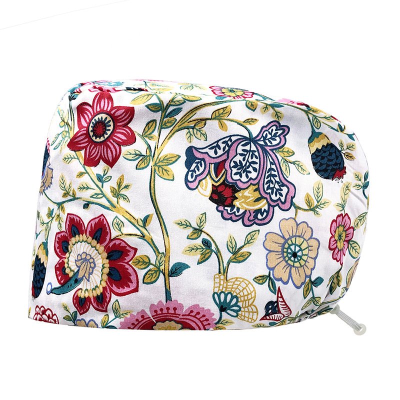 Printed Operating Room Hat Nurse Bead Caps Female Doctor's Cap Stomatology Department Plus Clinch Cap ICU Nurse Hat - Image 5