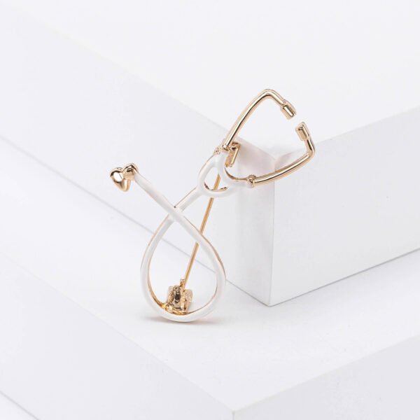 Creative Personality Doctor Nurse Stethoscope Brooch Medical Staff Work Badge Pin Cardigan Coat Accessories - Image 5