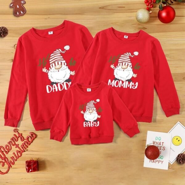 Christmas Dwarf Creative Funny Print Crew Neck Top - Image 2