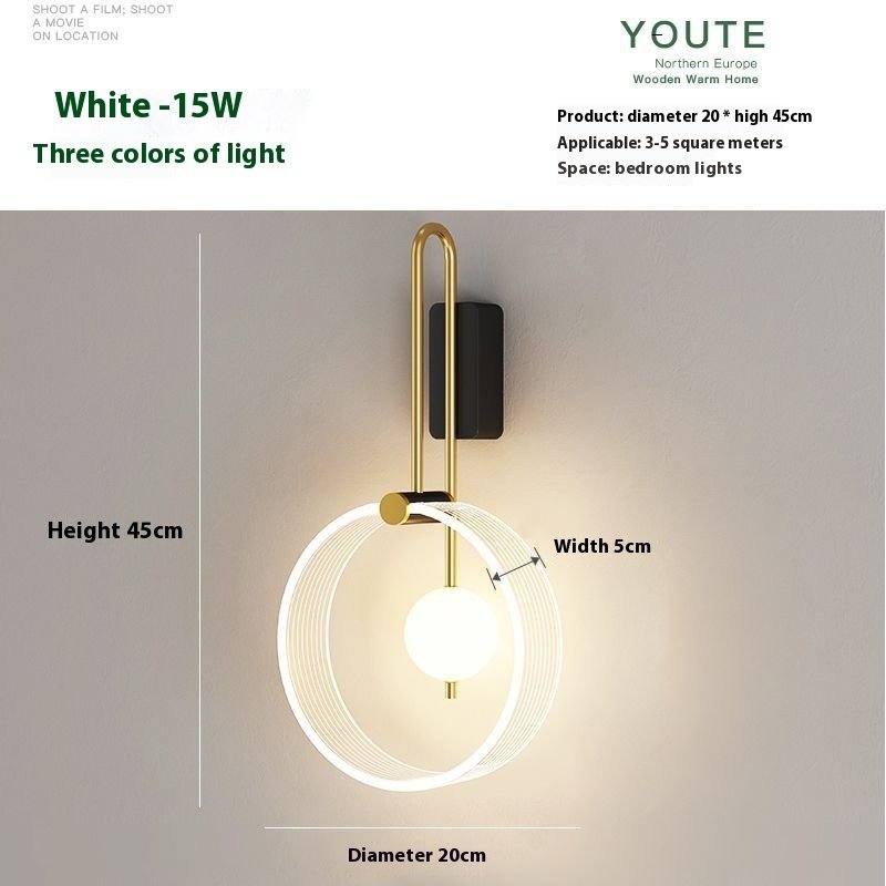 Bedroom Bedside Lamp Living Room Background Wall Lamp - Image 9