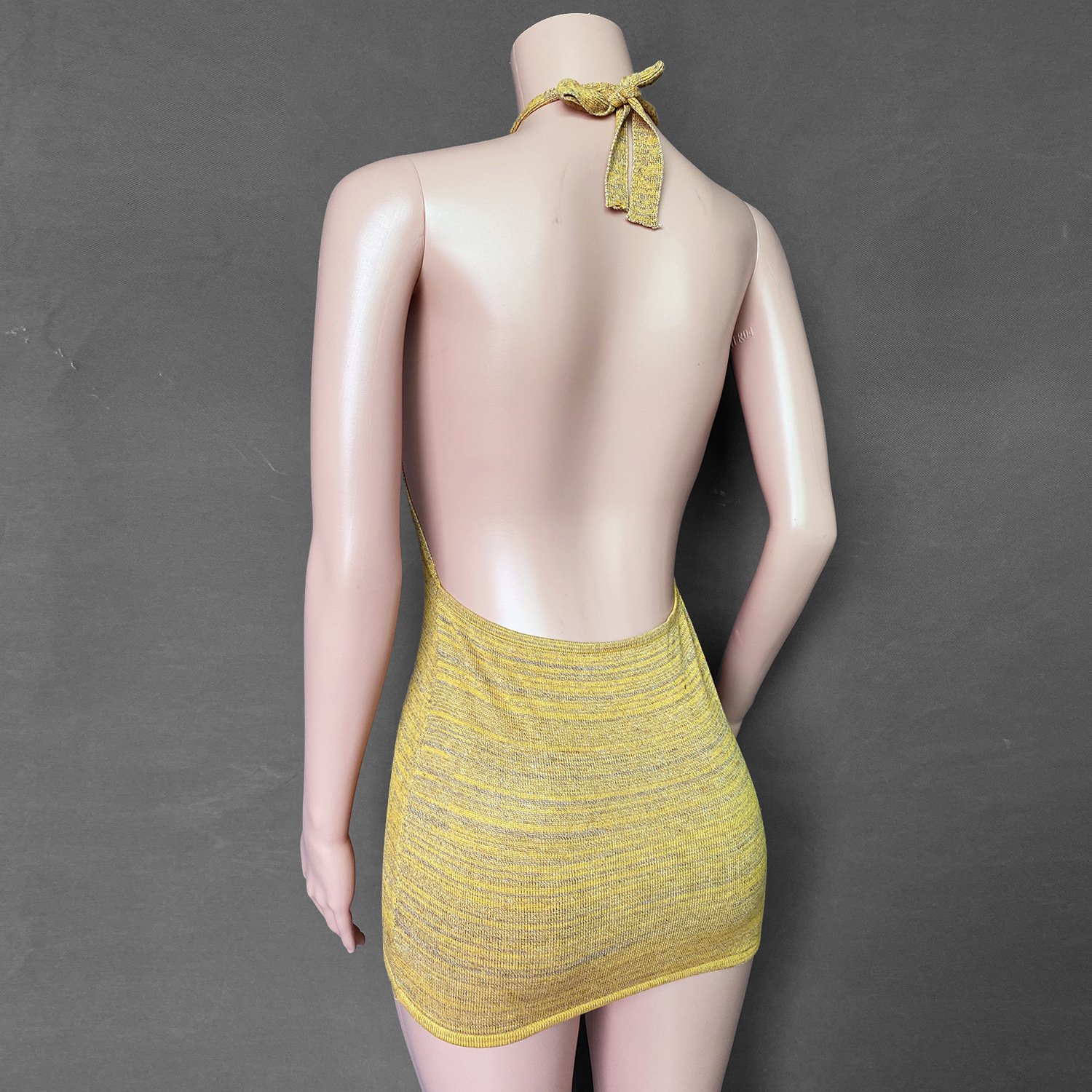 Knitted Dress With Hip And Halter - Image 2