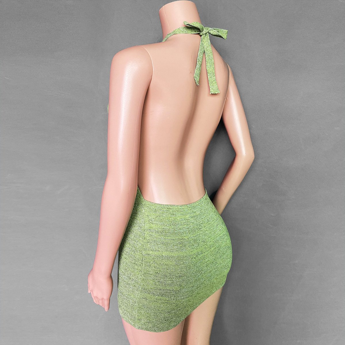 Knitted Dress With Hip And Halter - Image 3