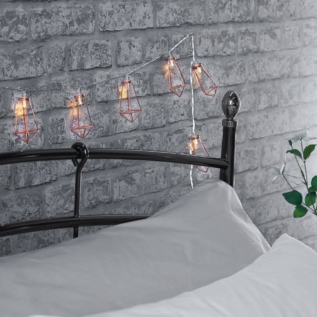 Rose Gold Diamond Drop Light String - Image 2