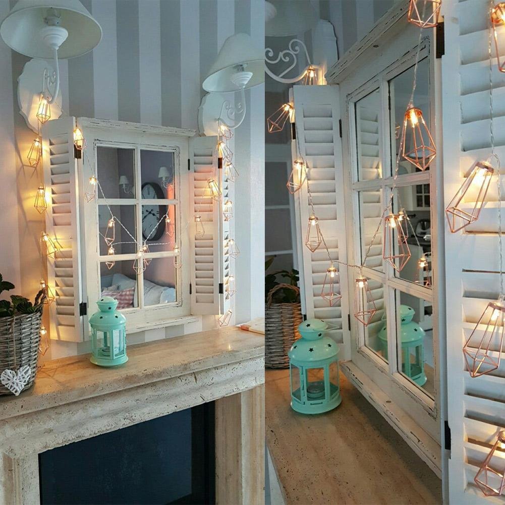 Rose Gold Diamond Drop Light String - Image 5