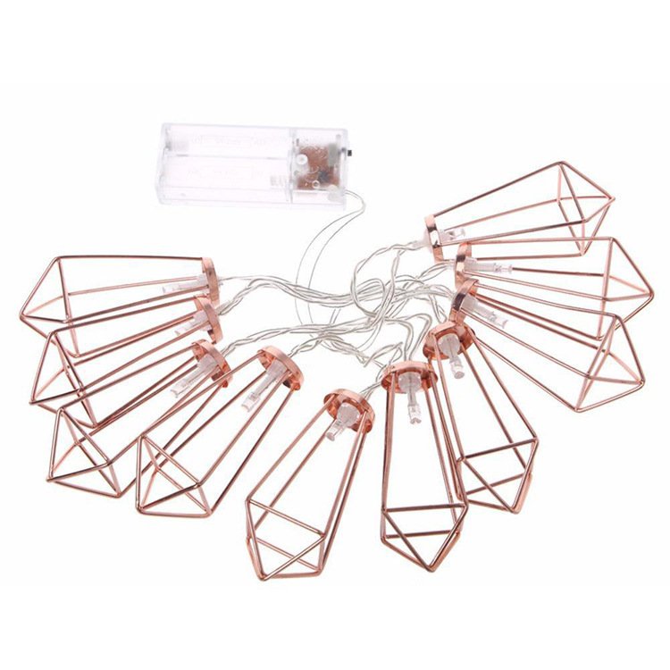 Rose Gold Diamond Drop Light String - Image 3