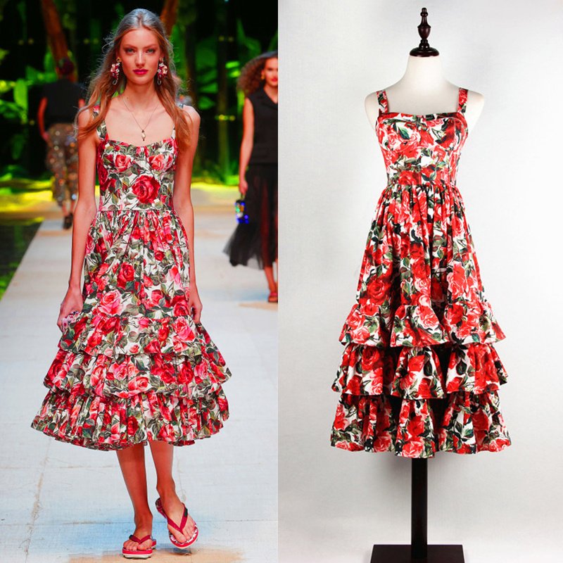 European And American Catwalk Cake Dress - Image 2