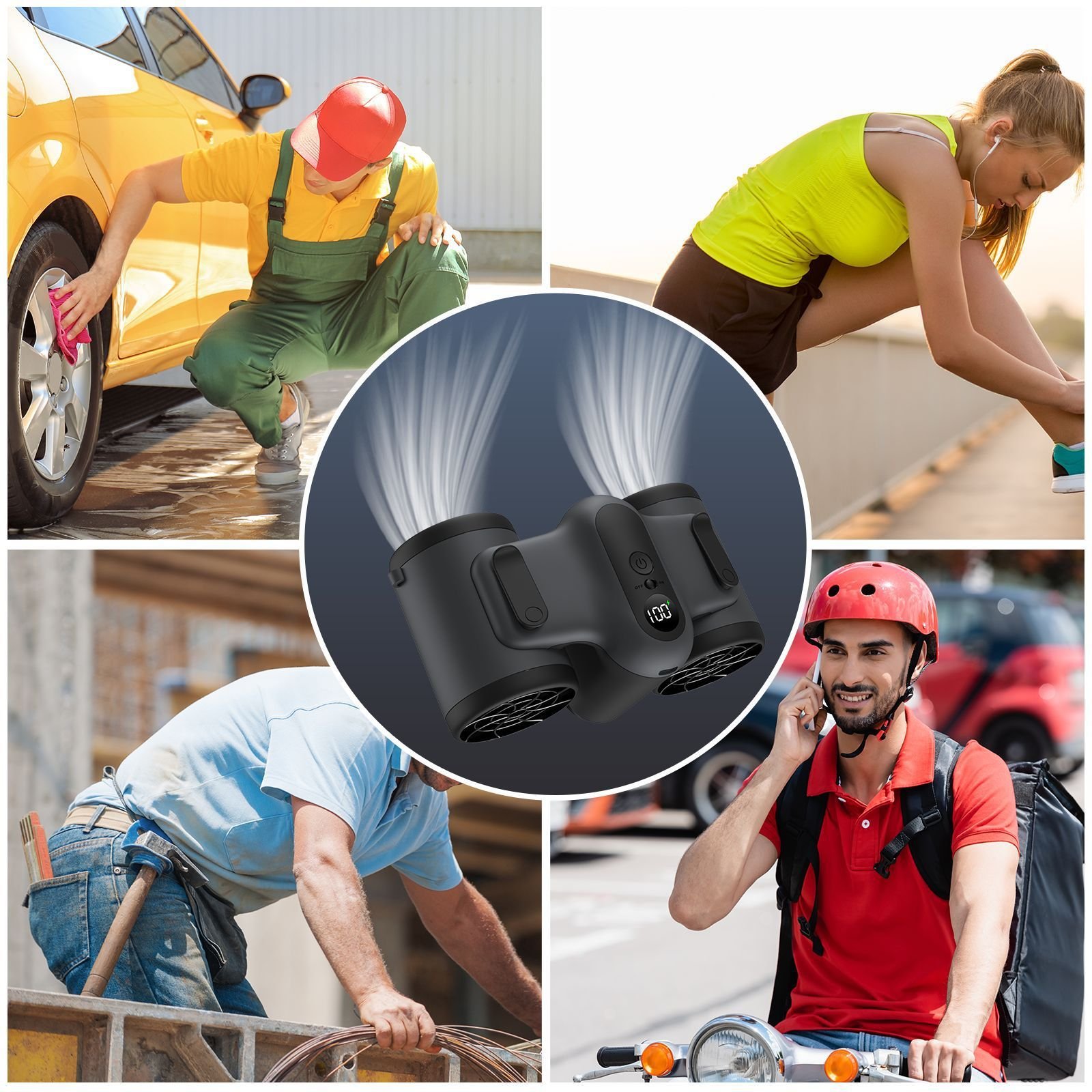 Portable Hanging Waist Fan With Recharge Battery Ultra Quiet Wearable Electric Fan Handheld Air Cond - Image 2