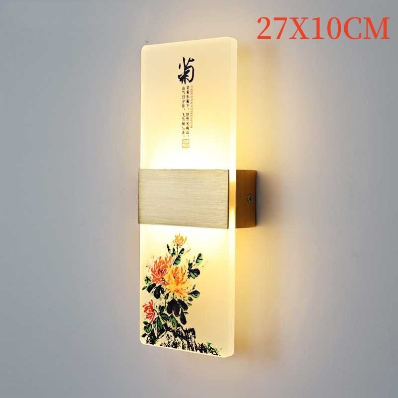 Plum, Orchid, Bamboo, Chrysanthemum LED Bedside Lamp - Image 8