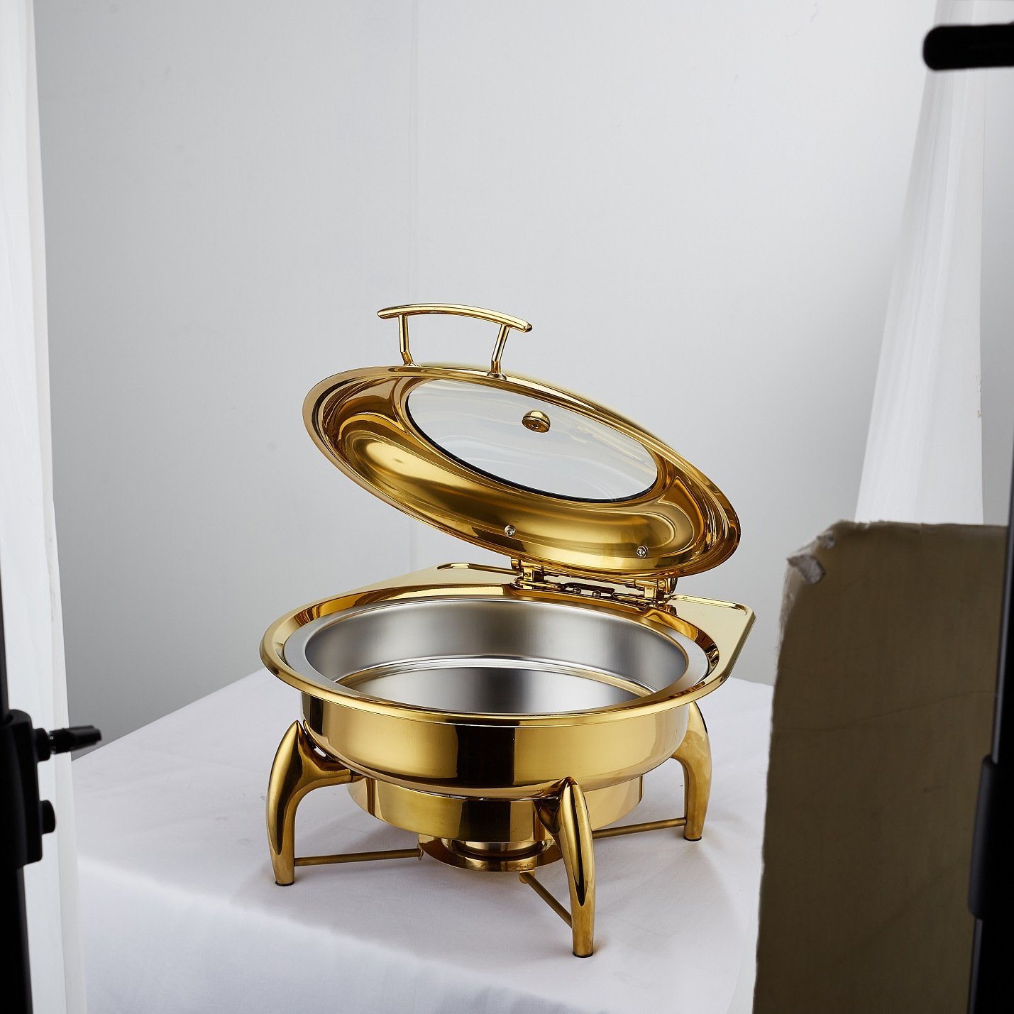 Hotel Restaurant Bufei Golden Stainless Steel Buffet Stove - Image 3