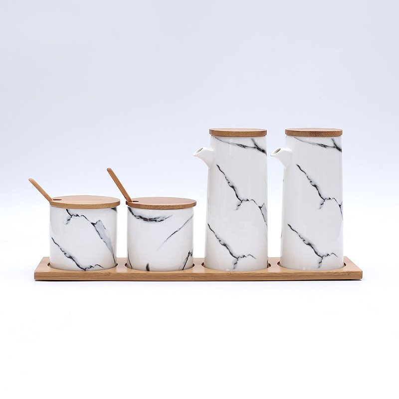 Nordic Marbled Ceramic Seasoning Jar - Image 6