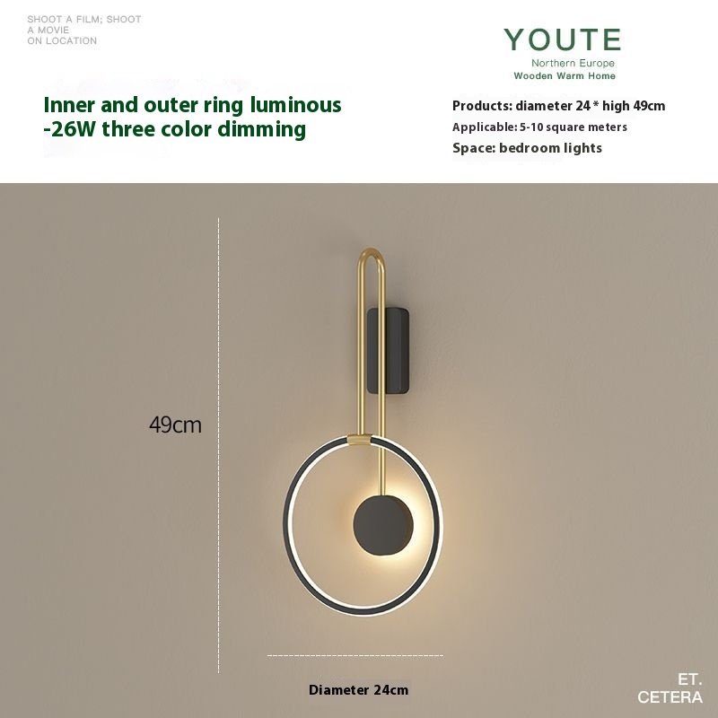 Bedroom Bedside Lamp Living Room Background Wall Lamp - Image 8