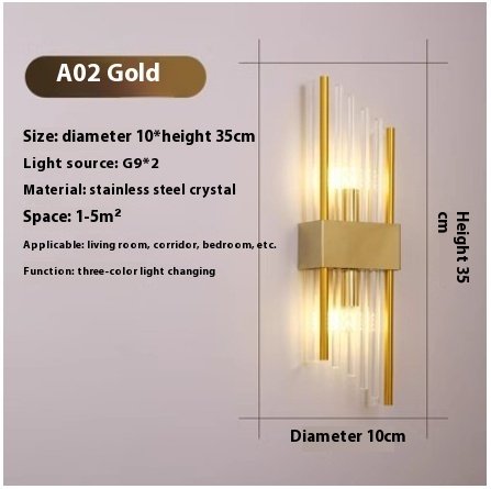 Lamp In The Living Room Crystal TV Background Wall Lamp - Image 2