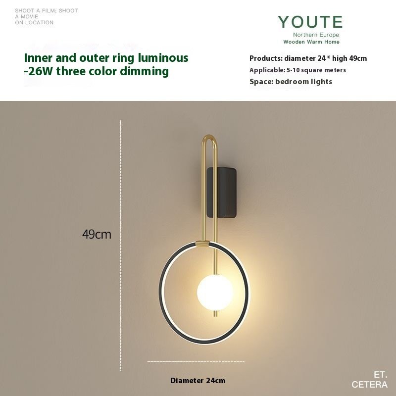 Bedroom Bedside Lamp Living Room Background Wall Lamp - Image 4