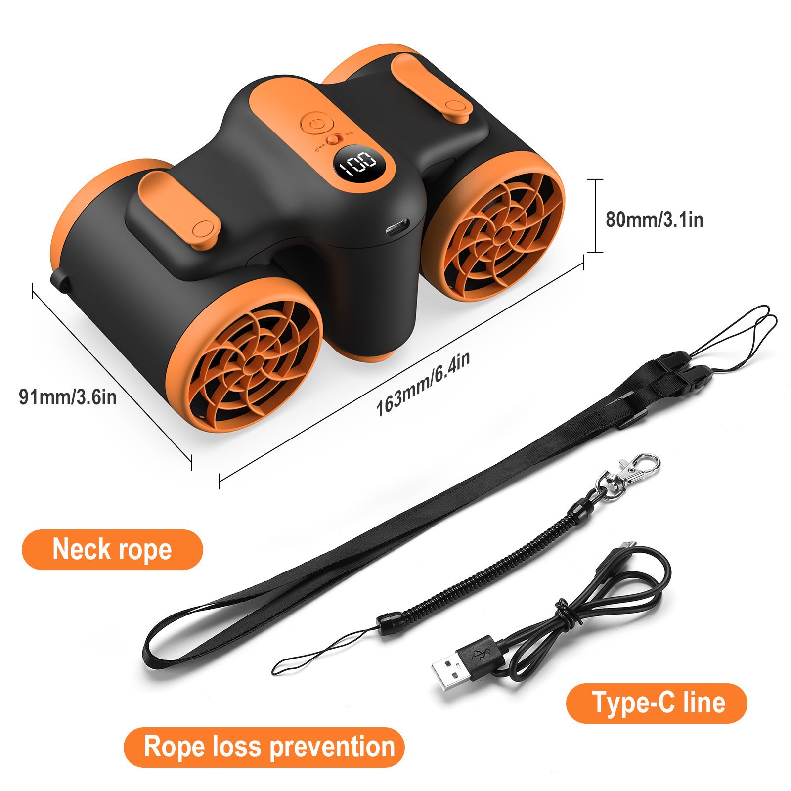 Portable Hanging Waist Fan With Recharge Battery Ultra Quiet Wearable Electric Fan Handheld Air Cond - Image 7