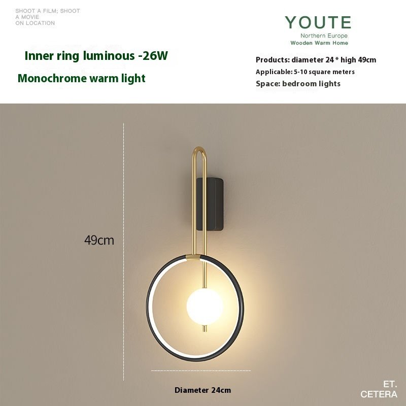 Bedroom Bedside Lamp Living Room Background Wall Lamp - Image 3