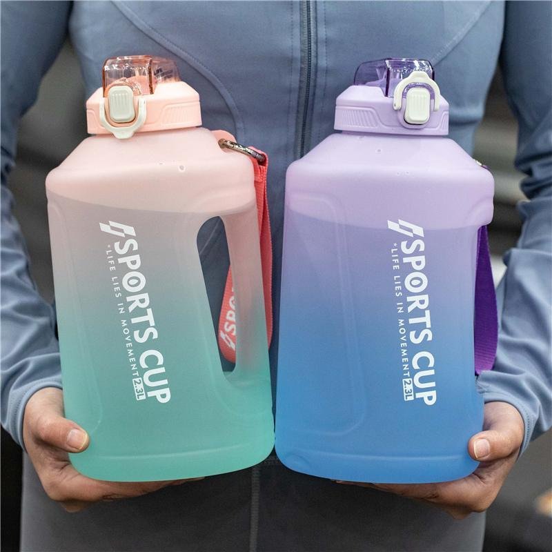 Extra Large Capacity Cup With Straw Fitness Sports Water Bottle Fitness Big Bottles