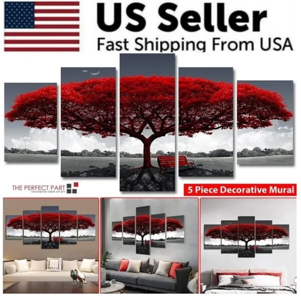 5Pcs Canvas Print Paintings Landscape Pictures Wall Art Modern Living Room Decor - Image 4