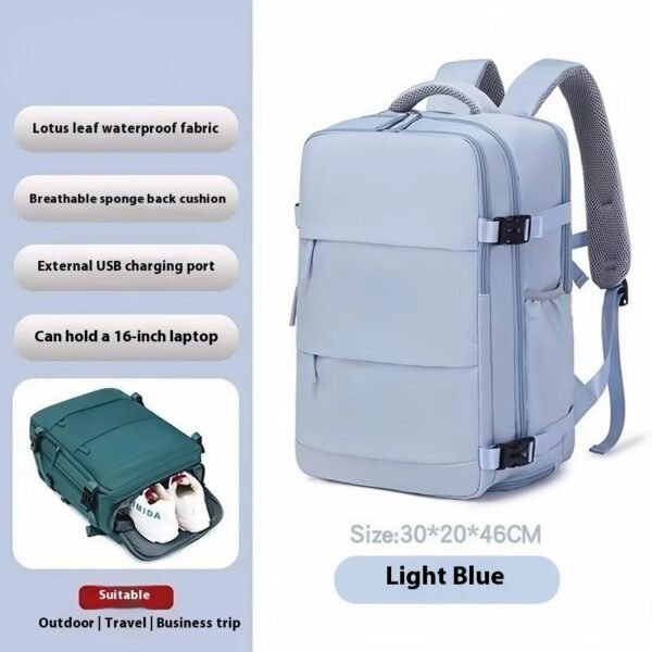 Pure Color Casual Versatile Men's And Women's Large Capacity Backpack - Image 6