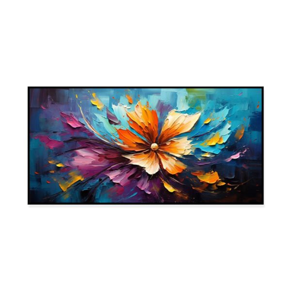 Blooming Flower Painting On Canvas Handmade Oil Painting Wall Art Abstract Colored Floral Modern Living Room Decor Picture Unframed - Image 2